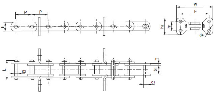 Conveyor Chain for Grain Machines Structure diagram