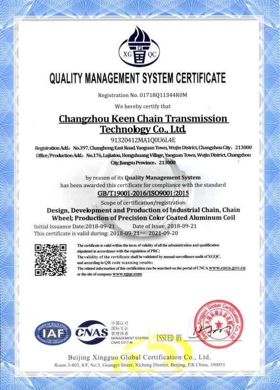 Push Conveyor Chain Certification