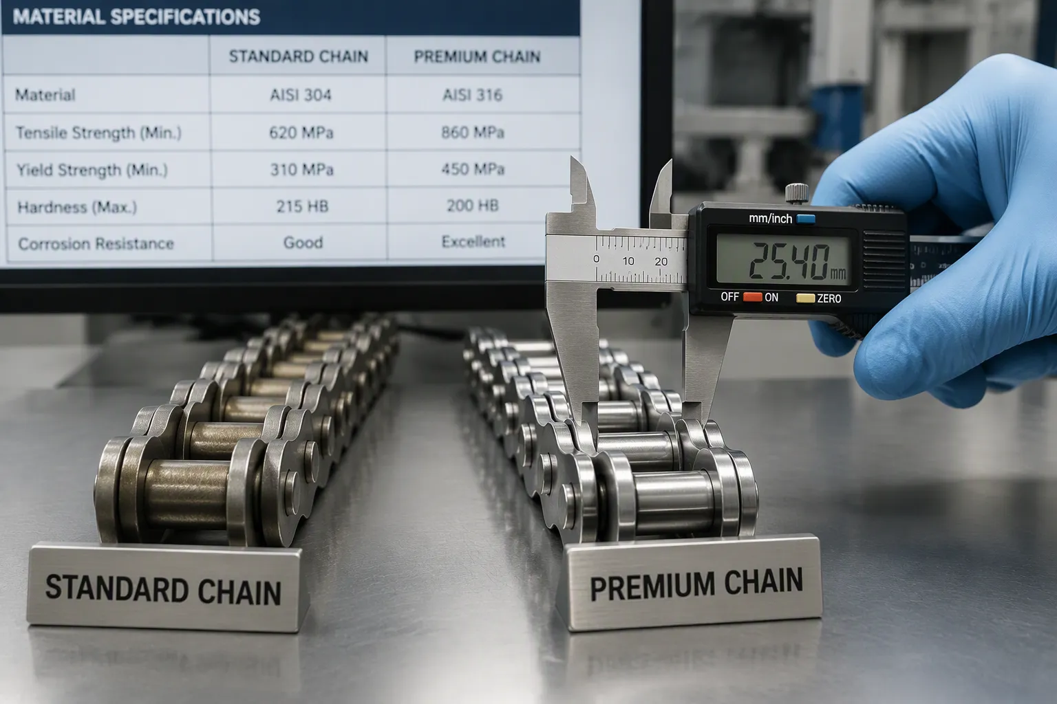 304 vs 316 Stainless Steel Conveyor Chains Which Is Right for You