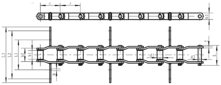 Scraper Chain for Grain Machines Structure diagram