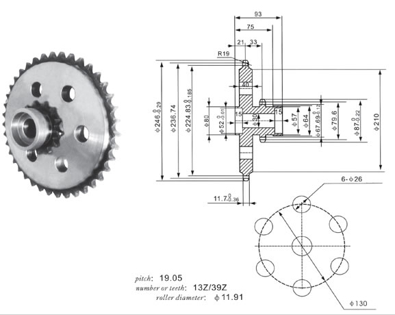 Non-standard Sprockets Detail drawing