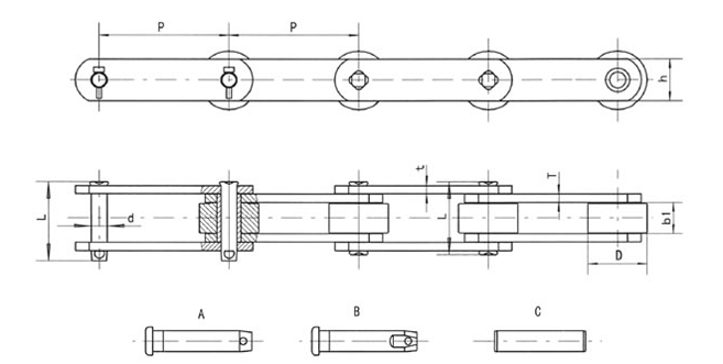 Straight Side Plate Chain for Palm Oil Industry