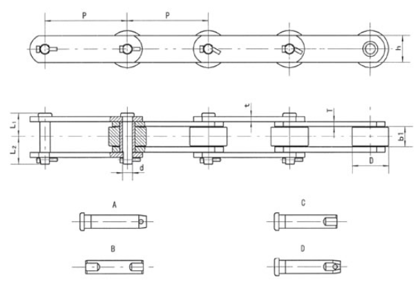 Straight Side Plate Chain for Sugar Industry